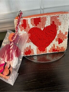 “All the Love” Beaded Zip Pouch with Tassel